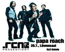 VERLEGUNG 20.07. PAPA ROACH IN NÜRNBERG - JETZT Z-BAU!