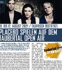 TAUFRISCH BESTÄTIGT: PLACEBO SPIELEN AUF DEM TAUBERTAL OPEN AIR 10. BIS 12. AUGUST 2012!