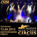 MORGEN EINSENDESCHLUSS: .rcn empfiehlt: DR. WOO'S ROCK'N'ROLL CIRCUS, Samstag, 13.04.2012 KOFFERFABRIK FÜRTH
