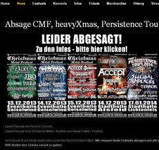 CHRISTMAS METAL FESTIVAL 2013 VOM VERANSTALTER BK-KONZERTE ABGESAGT!