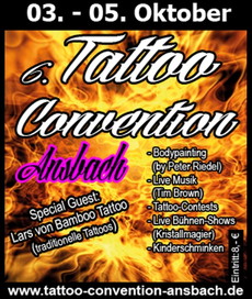 FREITAG - SONNTAG: 6. INTERNATIONALE TATTOO CONVENTION ANSBACH, 03.-05. OKTOBER 2014