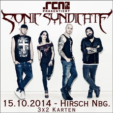 DEMNÄCHST EINSENDESCHLUSS: .rcn präsentiert SONIC SYNDICATE, MI. 15.10.2014, HIRSCH-NÜRNBERG