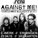 DEMNÄCHST EINSENDESCHLUSS: .rcn präsentiert: AGAINST ME!, MI. 22.04.2015, E-WERK ERLANGEN