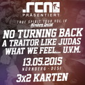 DEMNÄCHST EINSENDESCHLUSS: .rcn präsentiert: TRUE SPIRIT TOUR, MI. 13. MAI 2015, NBG-DESI