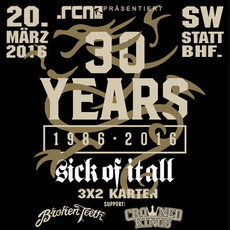 MORGEN EINSENDESCHLUSS: SICK OF IT ALL, SONNTAG 20.03.2016, SCHWEINFURT-STATTBAHNHOF