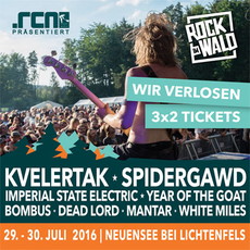 DIESES WOCHENENDE EINSENDESCHLUSS: .rcn präsentiert ROCK IM WALD 2016, FR/SA 29.-30.07.2016, WALDSTADION NEUENSEE-LIF