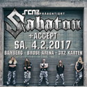 DEMNÄCHST EINSENDESCHLUSS: .rcn präsentiert: SABATON, ACCEPT, SA. 04.02.2017, BAMBERG-BROSE ARENA