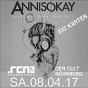 MORGEN EINSENDESCHLUSS: .rcn präsentiert: ANNISOKAY / IMMINENCE, SA. 08.04.2017, NÜRNBERG, DER CULT (AUSVERKAUFT)