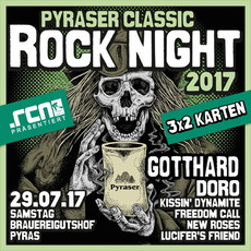 MORGEN EINSENDESCHLUSS: .rcn präsentiert PYRASER CLASSIC ROCK, SA. 30.07.2017, BRAUEREI PYRAS, THALMÄSSING