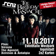 DIENSTAG EINSENDESCHLUSS: .rcn präsentiert: THE BIRTHDAY MASSACRE, MI. 11.10.2017, INGOLSTADT-WESTPARK