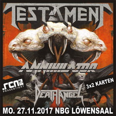 DONNERSTAG EINSENDESCHLUSS: .rcn präsentiert: TESTAMENT, MO. 27.11.2017, NÜRNBERG-LÖWENSAAL