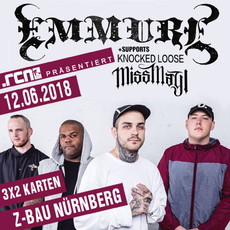 SONNTAG 10.06., EINSENDESCHLUSS: .rcn präsentiert: EMMURE, 12.06. Z-BAU NBG