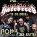 MONTAG 11.06., EINSENDESCHLUSS: .rcn präsentiert: HATEBREED, 13.06. POSTHALLE-WÜ