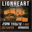 SONNTAG 17.06., EINSENDESCHLUSS: .rcn präsentiert: LIONHEART, 19.06.2018, Z-BAU NBG.