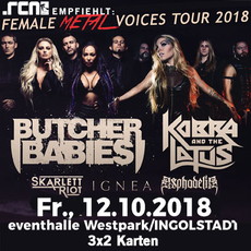 MORGEN, DIENSTAG, EINSENDESCHLUSS: .rcn präsentiert: FEMALE METAL VOICES TOUR 2018, FR. 12.10.2018, EVENTHALLE WESTPARK, INGOLSTADT