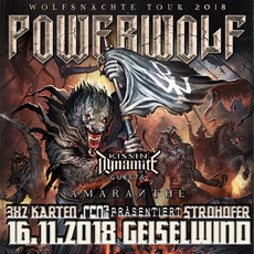 HEUTE, MITTWOCH, EINSENDESCHLUSS: .rcn präsentiert: POWERWOLF, FR. 16.11.2018, GEISELWIND-STROHOFER