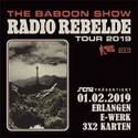 MORGEN, DONNERSTAG, EINSENDESCHLUSS: .rcn präsentiert: THE BABOON SHOW, FR. 01.02.2019, ERLANGEN, E-WERK