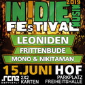 DONNERSTAG EINSENDESCHLUSS: .rcn empfiehlt: IN.DIE.MUSIK FESTIVAL, SA. 15.06.2019, HOF - FREIHEITSHALLE-PARKPLATZ