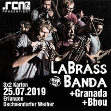 MONTAG EINSENDESCHLUSS: .rcn präsentiert: LABRASSBANDA, DO. 25.07.2019, ERLANGEN, DECHSENDIORFER WEIHER