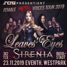 DONNERSTAG EINSENDESCHLUSS: .rcn präsentiert: LEAVES EYES, SIRENIA, SAMSTAG, 23.11.2019, INGOLSTADT - EVENTHALLE-WESTPARK