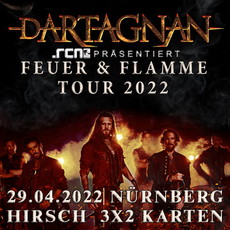 MORGEN EINSENDESCHLUSS: .rcn präsentiert: DARTAGNAN, FR. 29.04.2022, DER HIRSCH, NÜRNBERG