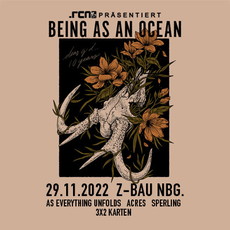 FREITAG EINSENDESCHLUSS: .rcn präsentiert: BEING AS AN OCEAN, DI. 29.11.2022, Z-BAU, NÜRNBERG