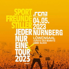 NEUE VERLOSUNG: .rcn präsentiert SPORTFREUNDE STILLER, DO. 04.05.2023, NÜRNBERG, LÖWENSAAL