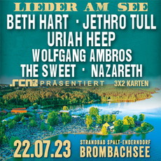 DIENSTAG MITTAG EINSENDESCHLUSS: .rcn präsentiert: LIEDER AM SEE, SA. 22.07.2023, ENDERNDORF AM BROMBACHSEE, STRANDBAD