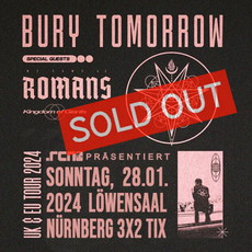 Donnerstag, 25.01. Einsendeschluss: .rcn präsentiert: Bury Tomorrow, Sonntag 28.01.2024 Nbg Löwensaal