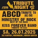 Verlosung Tribute Band Open Air im Hirsch: .rcn präsentiert: ABCD-MINISTRY OF ROCK-KISS FOREVER, Sa. 26.07.2025, Nürnberg, Hirsch