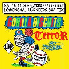 Morgen Freitag (14.11.) Einsendeschluss: .rcn präsentiert GORILLA BISCUITS, Fr., 15.11.2025, Würzburg, Posthalle