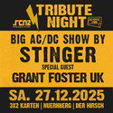 Morgen, Samstag 20.12. Einsendeschluss.rcn präsentiert: TRIBUTE NIGHT - BIG AC/DC SHOW BY STINGER, SA. 27.12.2025, Nürnberg, Der Hirsch